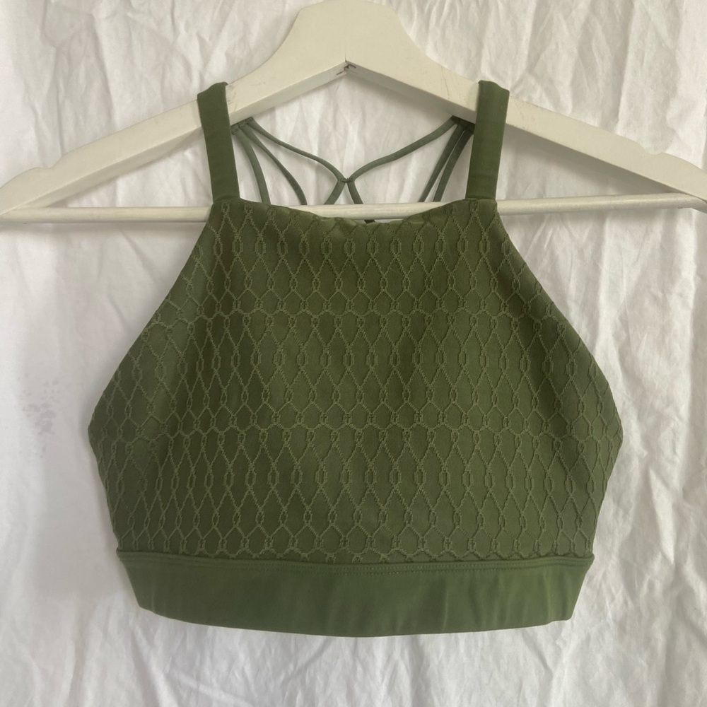 Lorna Jane Army Green High Neck Sport Bra Size Small - Picture 4 of 13
